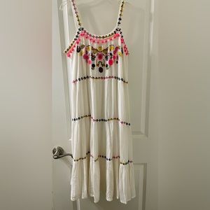 Ultra Pink midi dress, white, medium